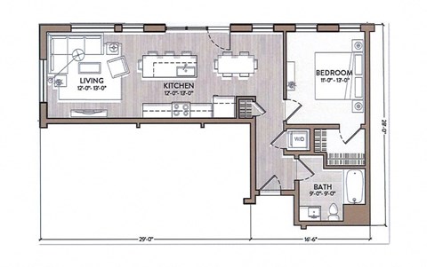 the floor plan of a small house with bedrooms and a living room