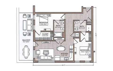 floor plan of the upper level of a home