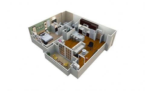 a floor plan of a home with a bedroom and a living room