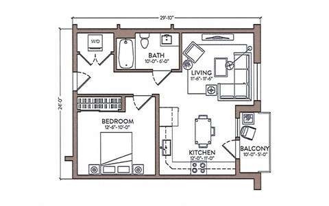 a floor plan of a small house with bedrooms and a living room