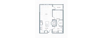 a floor plan of a 1 bedroom floor plan