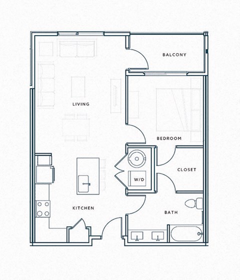 a floor plan of a 1 bedroom floor plan