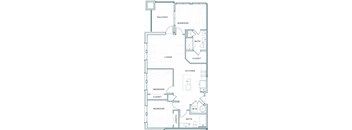 a floor plan of a house with a bedroom and a living room