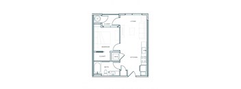a floor plan of a 1 bedroom floor plan
