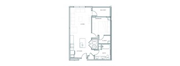 a floor plan of a 1 bedroom floor plan