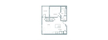 a floor plan of a 1 bedroom floor plan