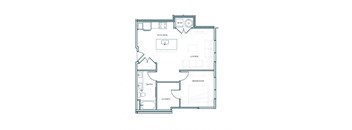 a floor plan of a 1 bedroom floor plan