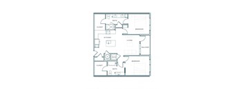 a floor plan of a 1 bedroom floor plan