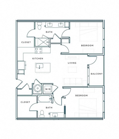 a floor plan of a 1 bedroom floor plan
