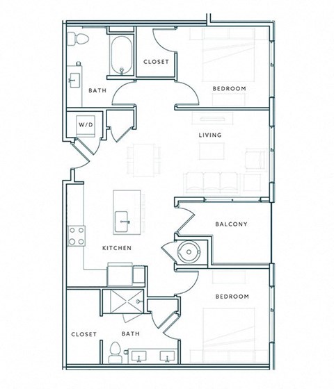 a floor plan of a home with a bedroom and a living room