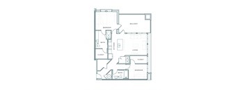 a floor plan of a 1 bedroom apartment
