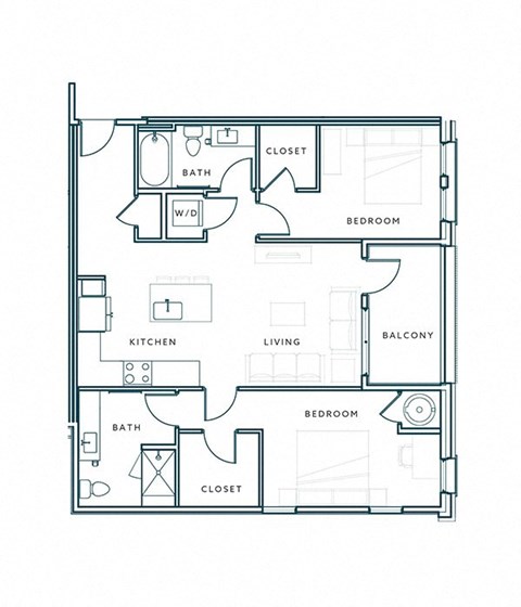 a floor plan of a 1 bedroom floor plan