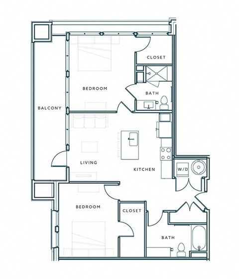 a floor plan of a residence with bedrooms and baths