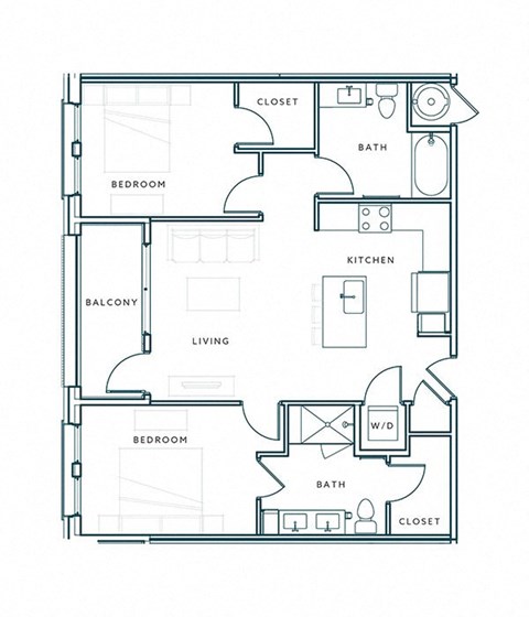 a floor plan of a residence with bedrooms and baths