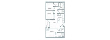 a floor plan of a 1 bedroom floor plan