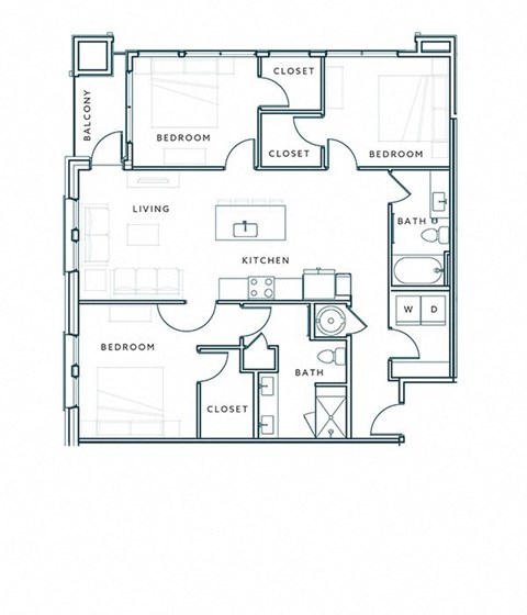 a floor plan of a bedroom apartment