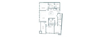 a floor plan of a house with bedrooms and a living room