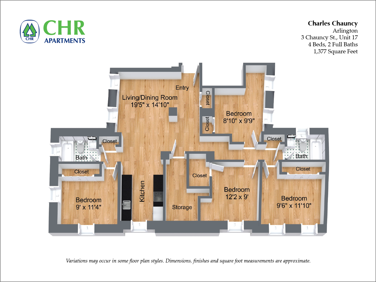 Charles Chauncy Apartments in Cambridge MA - 4 Bedroom