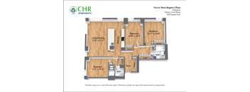 A floor plan for a two and three bedroom apartment.