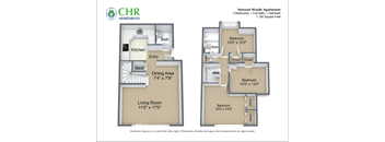 A floor plan for CHR Apartments shows two different apartment layouts.
