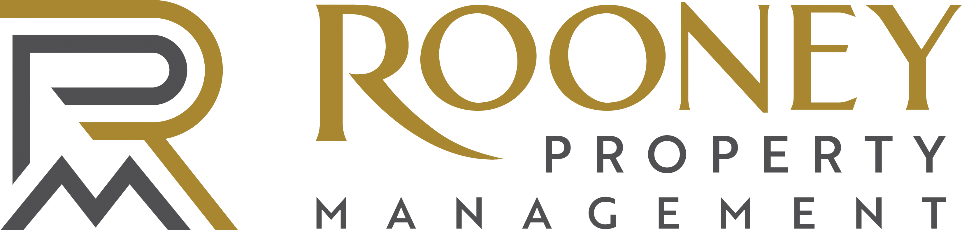 The image is a logo for Rooney Property Management.