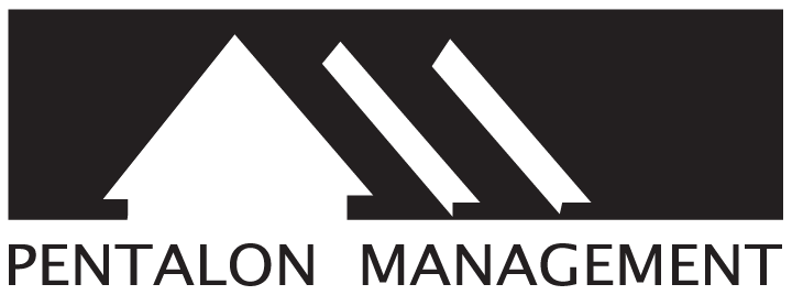 A logo with the text "PENTALON MANAGEMENT" and a graphic of a house and two arrows.