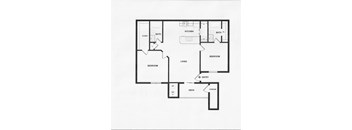 A black and white image of a floor plan for a house.