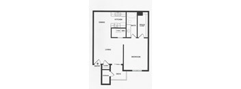 A black and white image of a floor plan for a home.