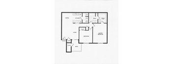 A black and white image of a floor plan for a house.