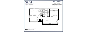 a floor plan of a bedroom unit with a bathroom and a living room