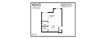 the floor plan for a bedroom unit with a loft