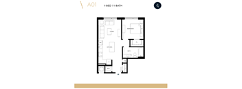 a floor plan of a 1 bedroom apartment