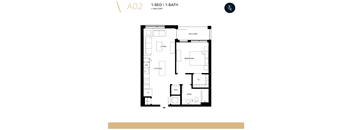 a floor plan of a 1 bedroom apartment