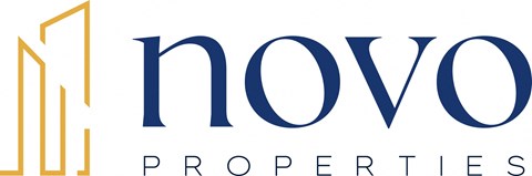 the logo for now properties on a white background