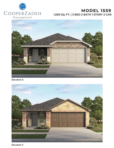 Two images of a house model 1559 from CooperZadeh.