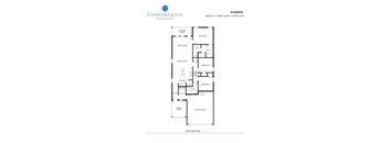 A floor plan for a 1,352 square foot apartment with two bedrooms and two bathrooms.