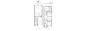 A floor plan for a CooperZadeh Management property named Catalina, showing the layout of the first and second floors.