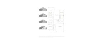 A set of four house plans are displayed, each with a corresponding floor plan.