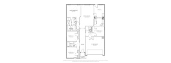 A floor plan of a house with labeled rooms and dimensions.