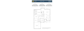 A floor plan for a home by Camden Homes shows three different models.