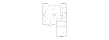 A floor plan of a house with labeled rooms and dimensions.