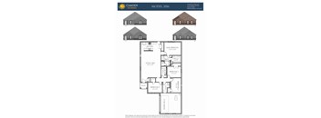 A floor plan for a Camden Homes model from 2016 showing the layout of the rooms.