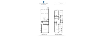 A floor plan for a 2,054 square foot home with two bedrooms and two bathrooms is displayed.