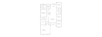 A floor plan of a house with a garage and a study.