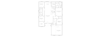 A black and white image of a house floor plan.