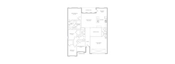 A floor plan of a house with a living room, dining room, kitchen, and several bedrooms.