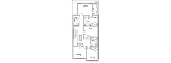 A floor plan of a house with a master bedroom, study, and two bathrooms.