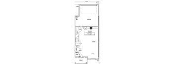 A floor plan of a house with a living room, dining room, kitchen, and garage.