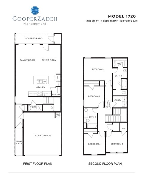 A floor plan for the CooperZadeh Management Model 1720 is shown.