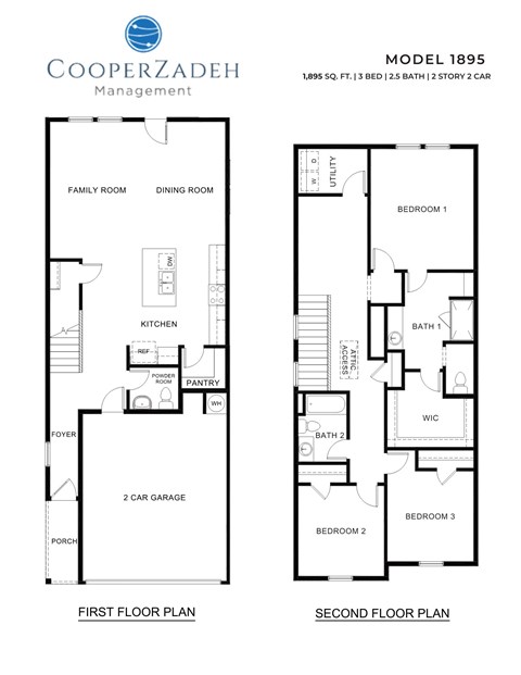 A floor plan for a Cooperzadeh Management Model 1895 is displayed.